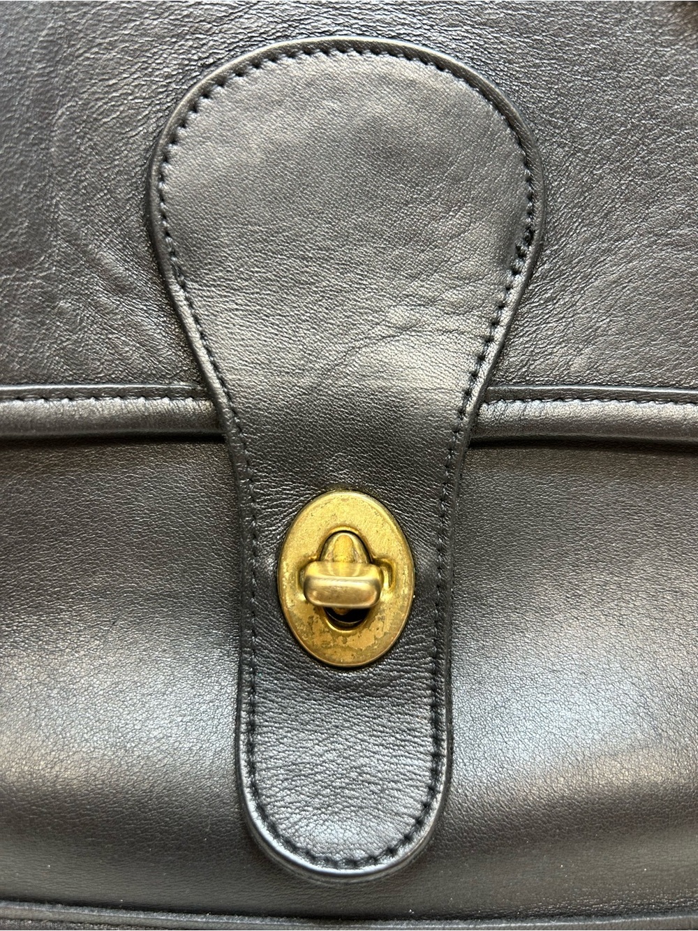 Coach Black Leather Top-Handle Briefcase with Gold Turn-Lock - Picture 5 of 13